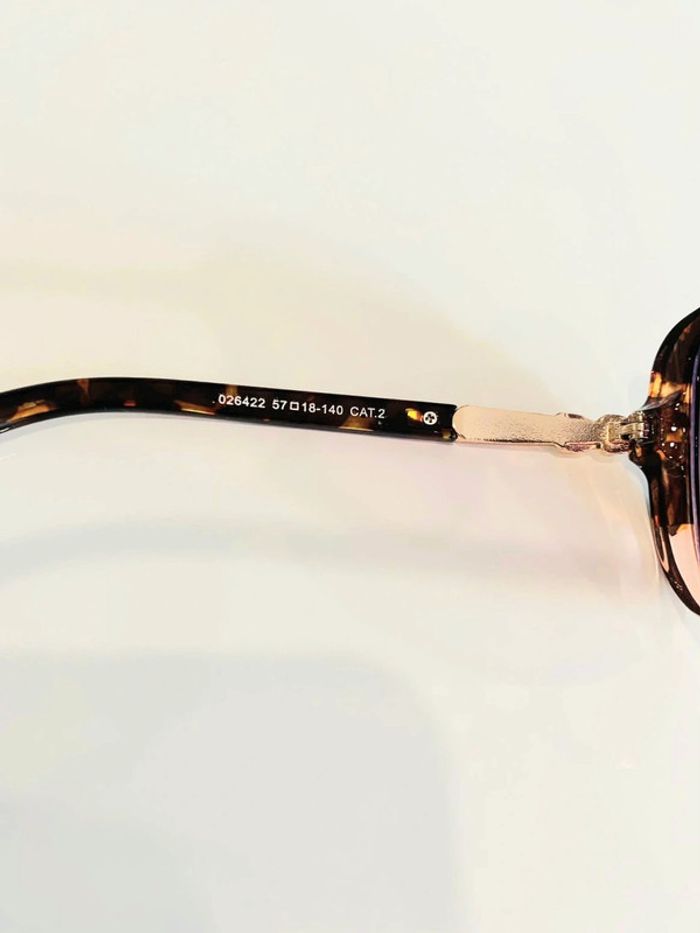 Lunette de soleil femme marron léopard dégradés et rose dégradés uvprotection catégorie 2 - photo numéro 5