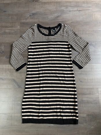 Robe en maille basique H&M taille XS rayée noire et beige