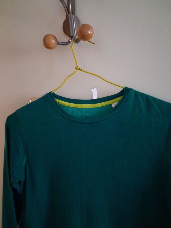 T-shirt garçon manches longues verte 12 ans - photo numéro 2