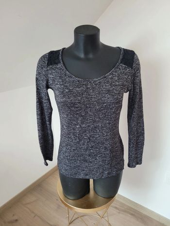 Pull fin gris moucheté