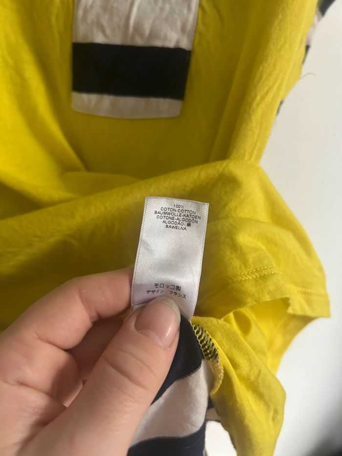 Joli t-shirt jaune et rayures • style Petit Bateau • Taille M - photo numéro 8