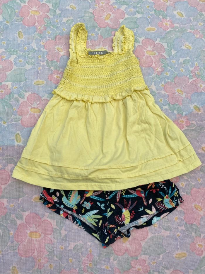 Très bel ensemble teeshirt t-shirt short débardeur 3 ans - photo numéro 6