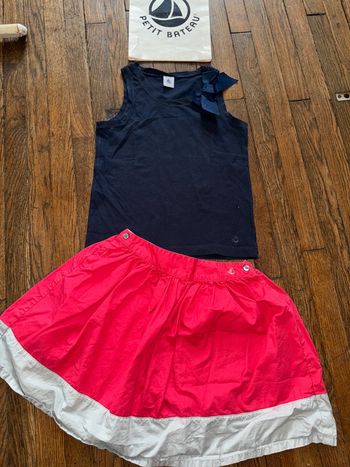 T-shirt et jupe petit bateau 10 ans