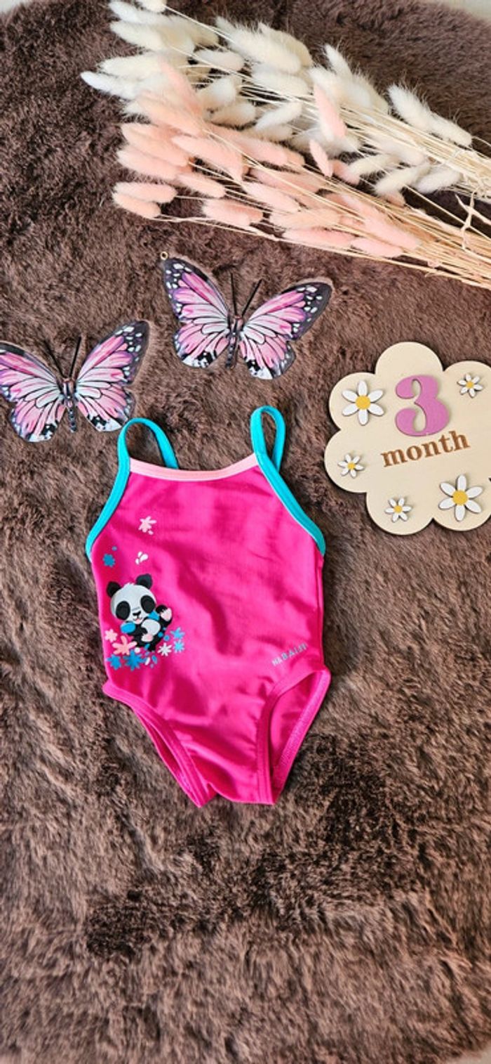 Maillot de bain panda rose 1 pièce bébé 3 mois