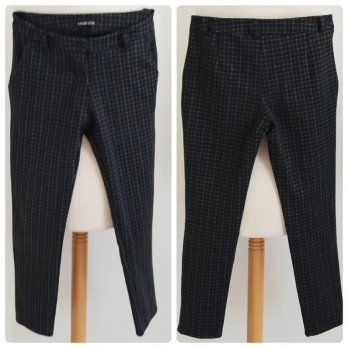 Pantalon noir à carreaux gris Italian Style taille 40
