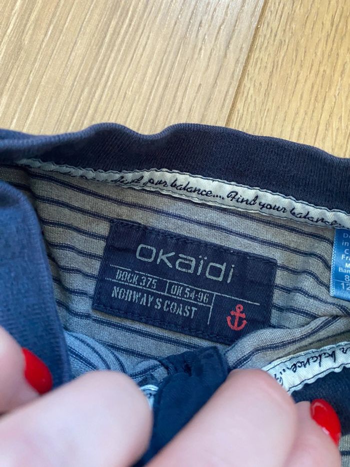 T-shirt Okaidi manche longues 8 ans à rayure - photo numéro 6