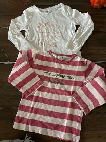 Lot 2 t-shirts manches longues fille