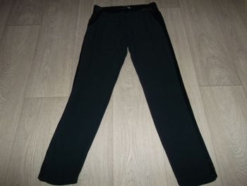 Pantalon LA PETITE FRANCAISE léger fluide marine et satin soirée taille 38 TBE