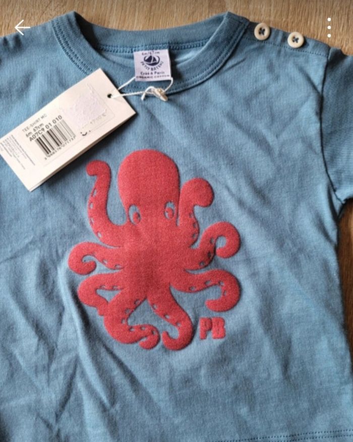 T shirt petit bateau pieuvre neuf avec étiquette