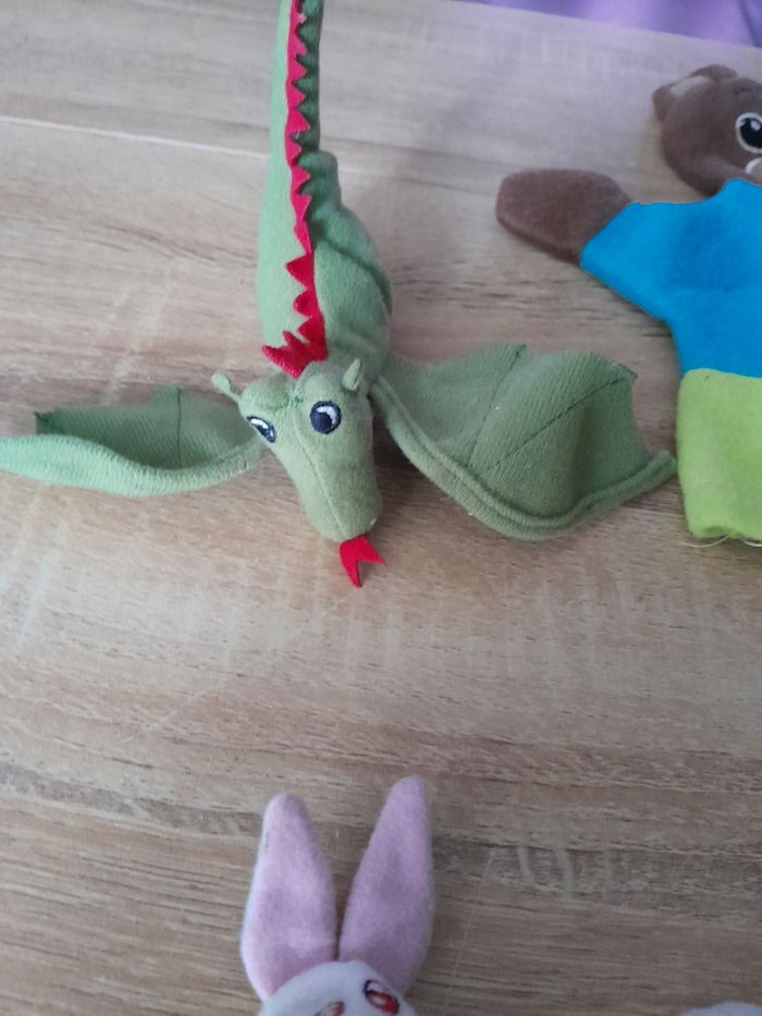 Lot de 9 petites marionnettes animaux en tissu - photo numéro 4