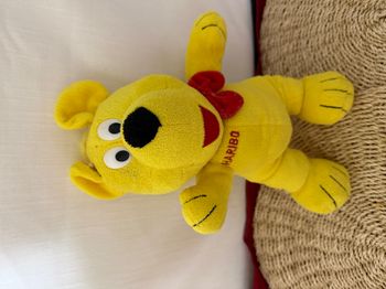 DOUDOU PELUCHE Publicitaire OURS HARIBO Jaune Rouge 