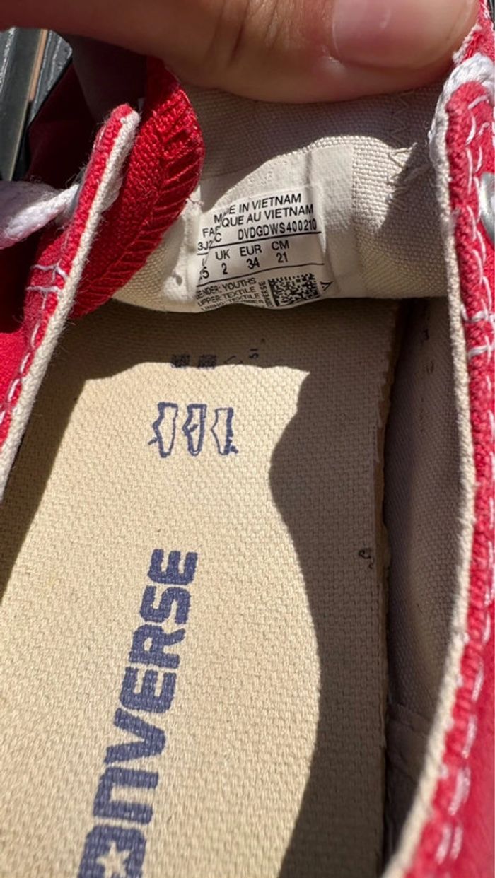 Baskets basses Converse rouge taille 34 - photo numéro 6