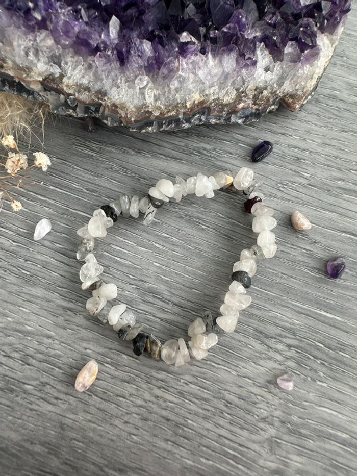 Pendentif en quartz blanc et noir de France - Pierre naturelle - photo numéro 2