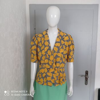 Blazer à fleurs jaunes vintage t42