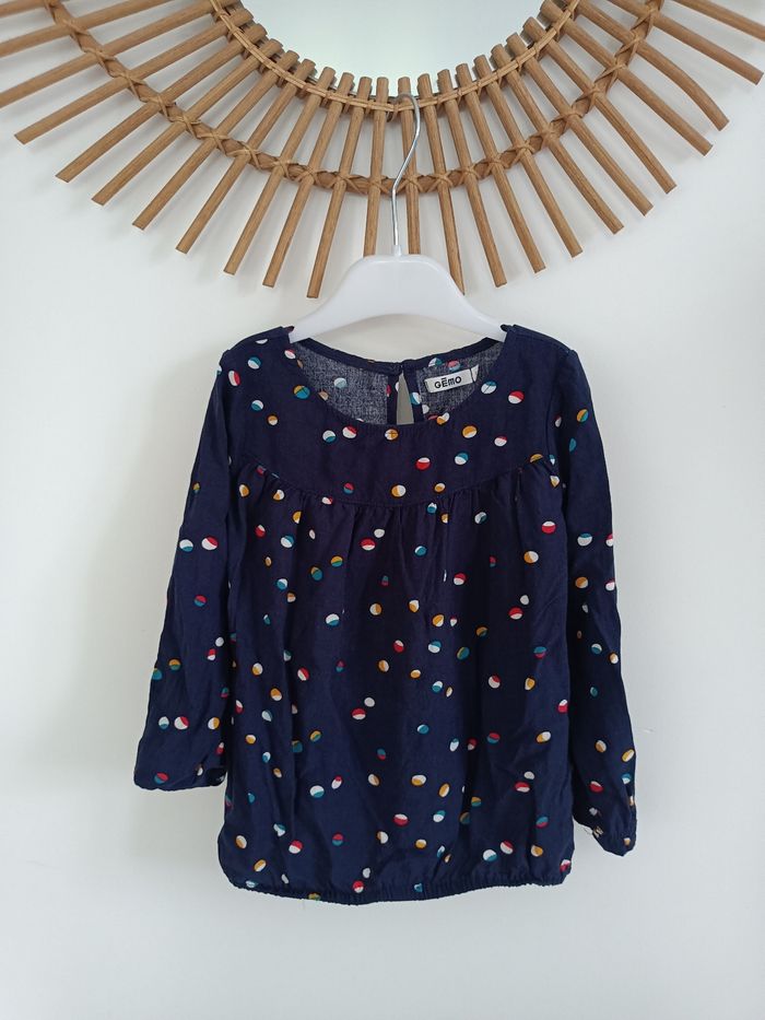 Blouse légère marine à pois Gémo 4ans