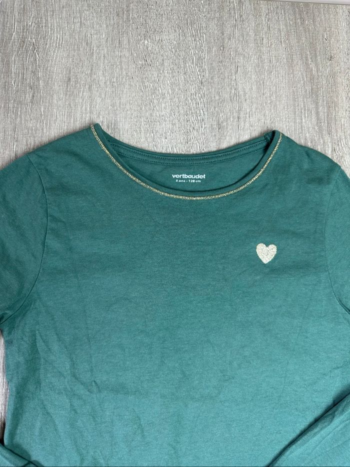 T-shirt ML motif cœur - Taille 8 ans - photo numéro 5