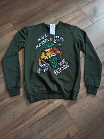 Pull fin homme manches longues kaki XS
