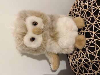 Peluche hibou chouette beige marron AJENA
