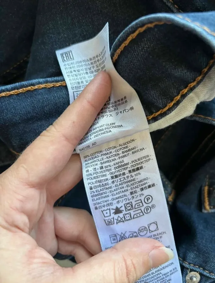 Jean Levi’s homme 512 Slim Taper L/44 W34 L29 – Coupe ajustée droite bleu marine état impeccable - photo numéro 8