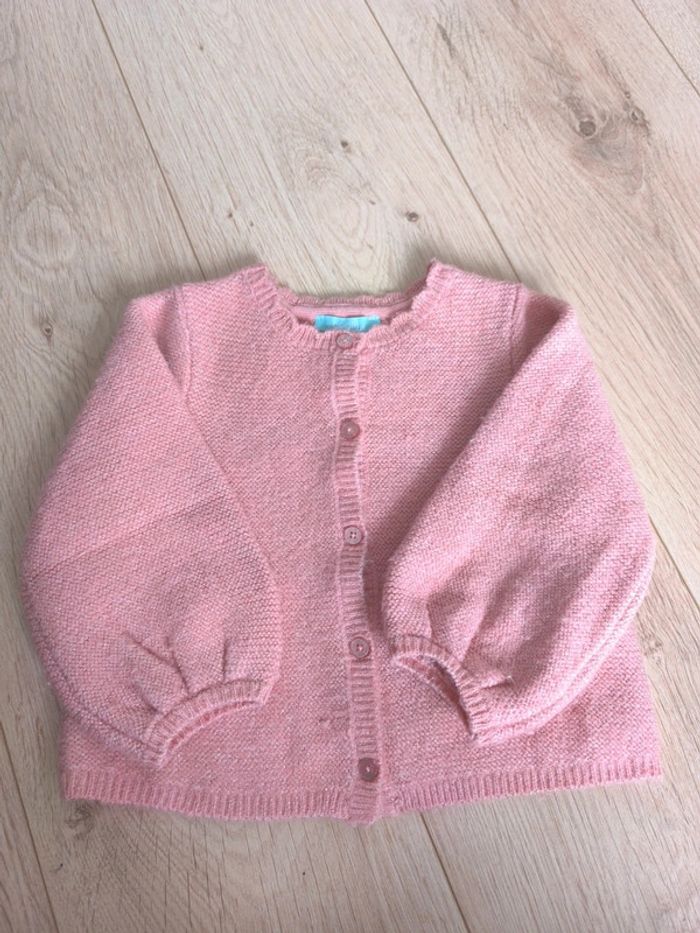 Gilet maille tricot irisé rose fille Obaïbi - 18 mois 80cm - photo numéro 2