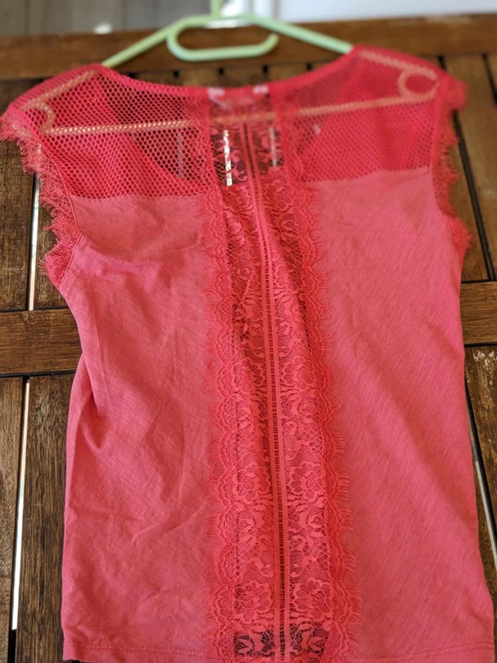 Débardeur rose à dentelle - Taille S / 36 - photo numéro 3