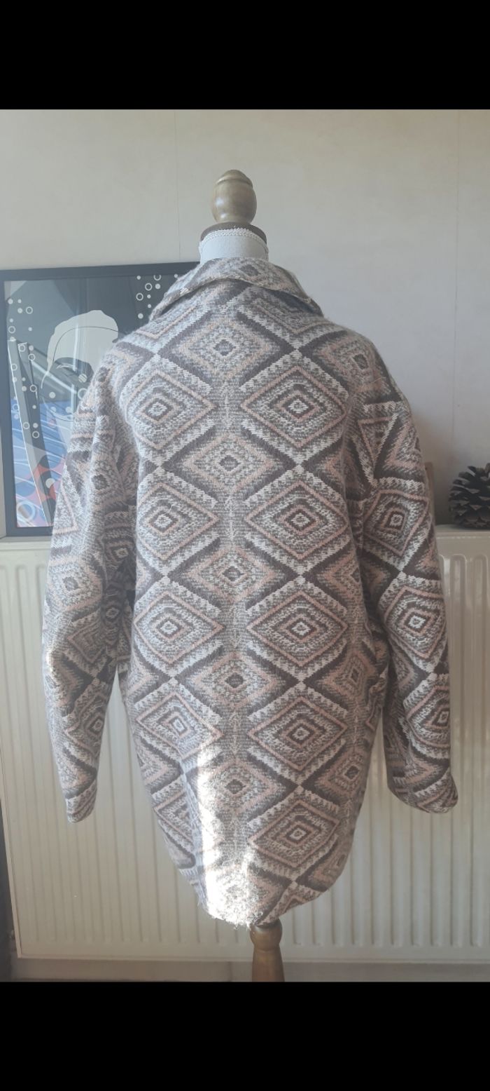 Veste/manteau Promod, rose, beige, blanc, taille: 44, neuf - photo numéro 4