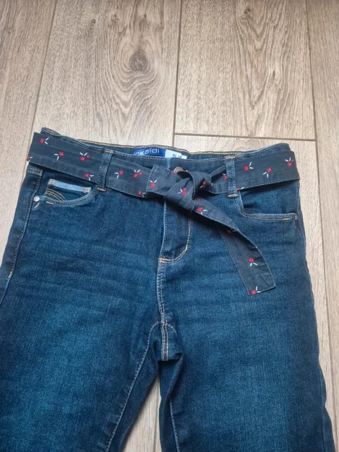 Pantalon slim bleu brut okaidi 12 ans état neuf - photo numéro 2