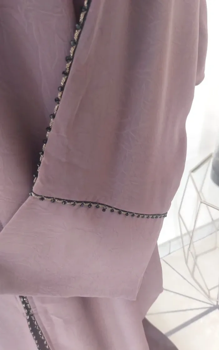 Abaya kimono qualité violet neuve - photo numéro 3