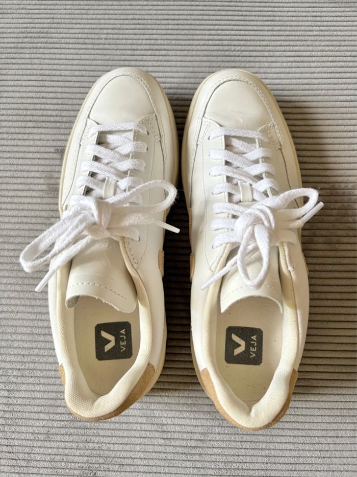 Chaussures veja V12 blanches et marrons / taille 39 - photo numéro 5