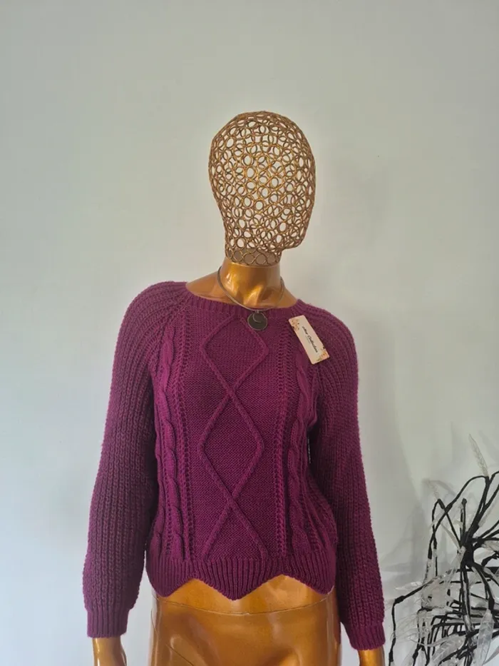 Pull violet en maille Femme Taille Unique
