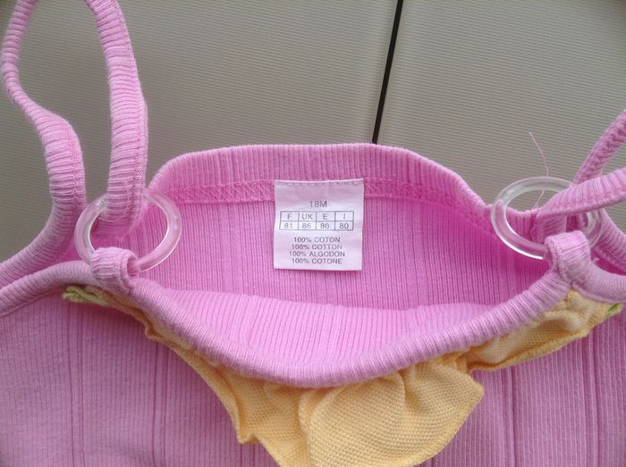 robe rose, verte et jaune fille 18 mois - photo numéro 3