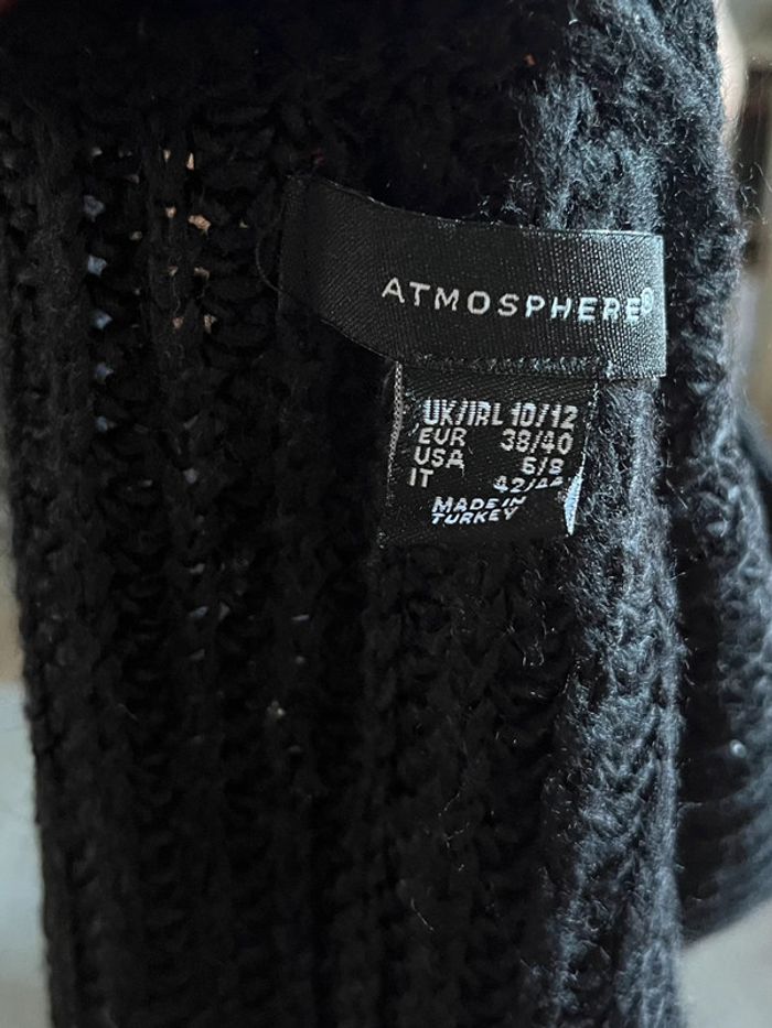 Pull d’hiver ample et long avec manches chauves-souris - noir - photo numéro 11