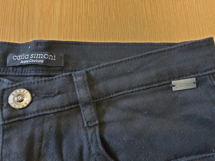 Pantalon en toile femme Carla Simoni T36 long 104cm noir - photo numéro 6