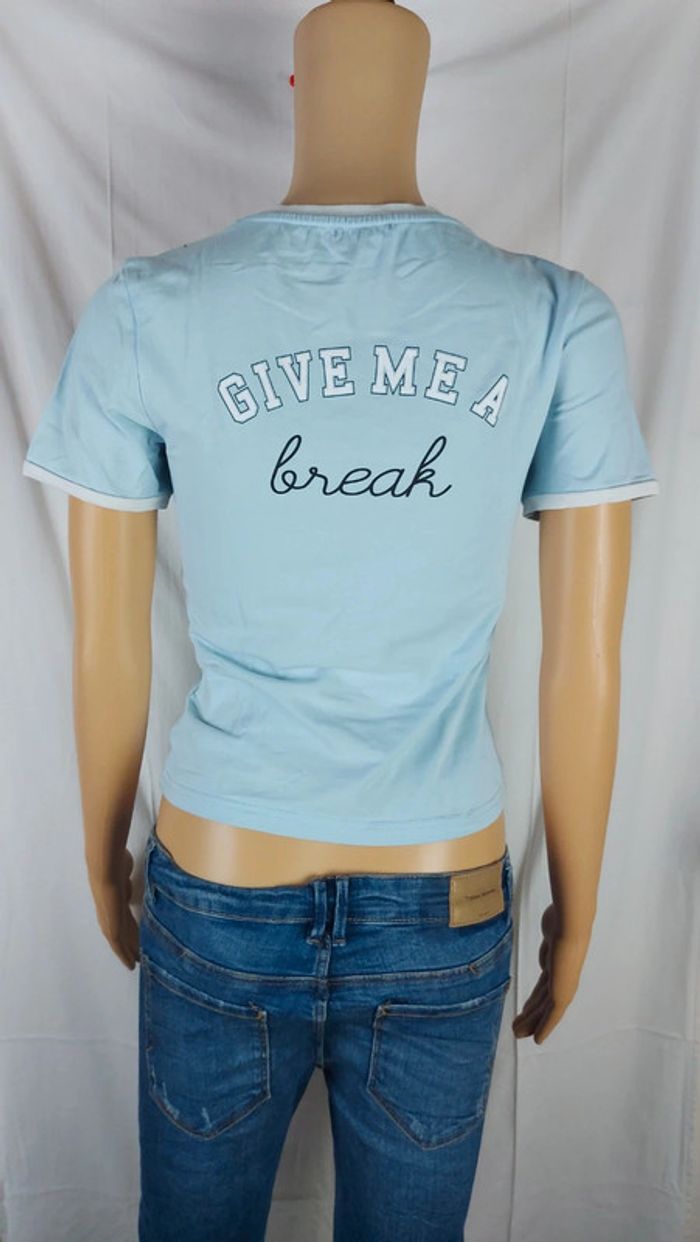 Crop top turquoise - court - avec inscription/ coolcat taille M - photo numéro 2