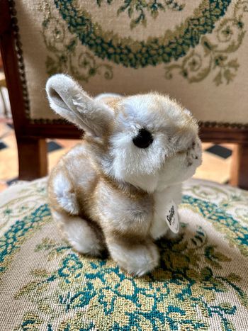 Steiff Lapin 15cm doux traditionnel handmade étiquette animal forêt lièvre debout assis
