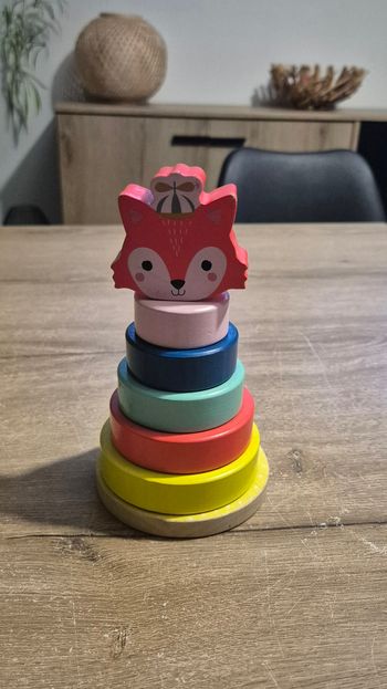 Tour à empiler renard en bois 