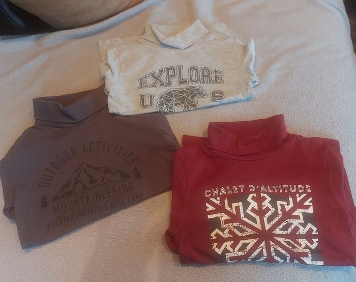 Lot 3 pulls col roulé vertbeaudet 8 ans