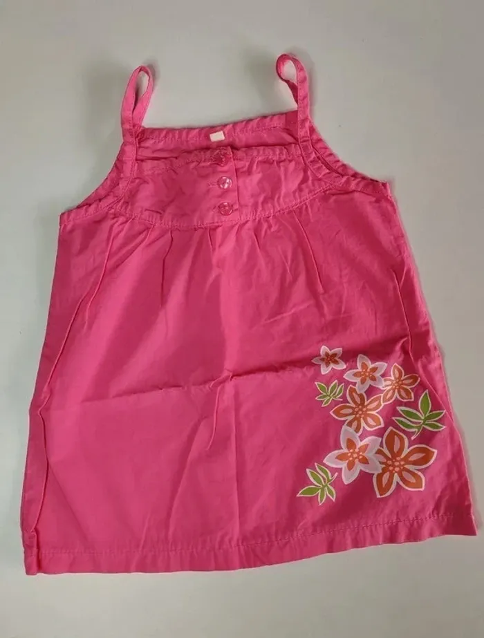 Petite robe rose avec fleurs - Taille 12 mois - photo numéro 2