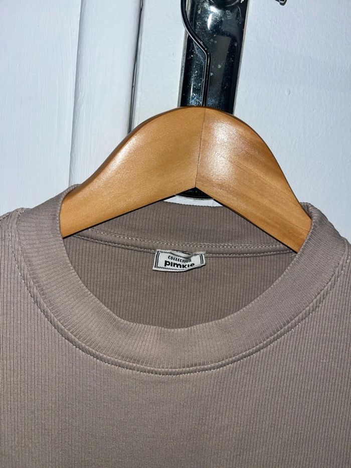 Crop top à manche longue beige - photo numéro 2