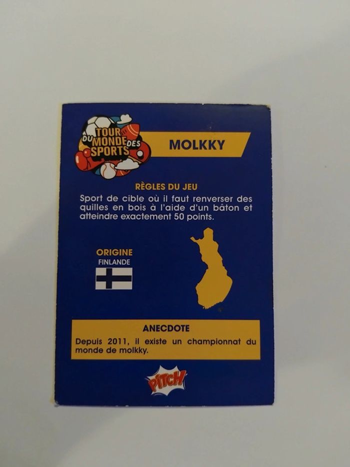 Carte PITCH - Tour du monde des sports n° 14 - Molkky - Finlande - photo numéro 2