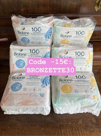Couche taille  1 et taille 2 Biolane