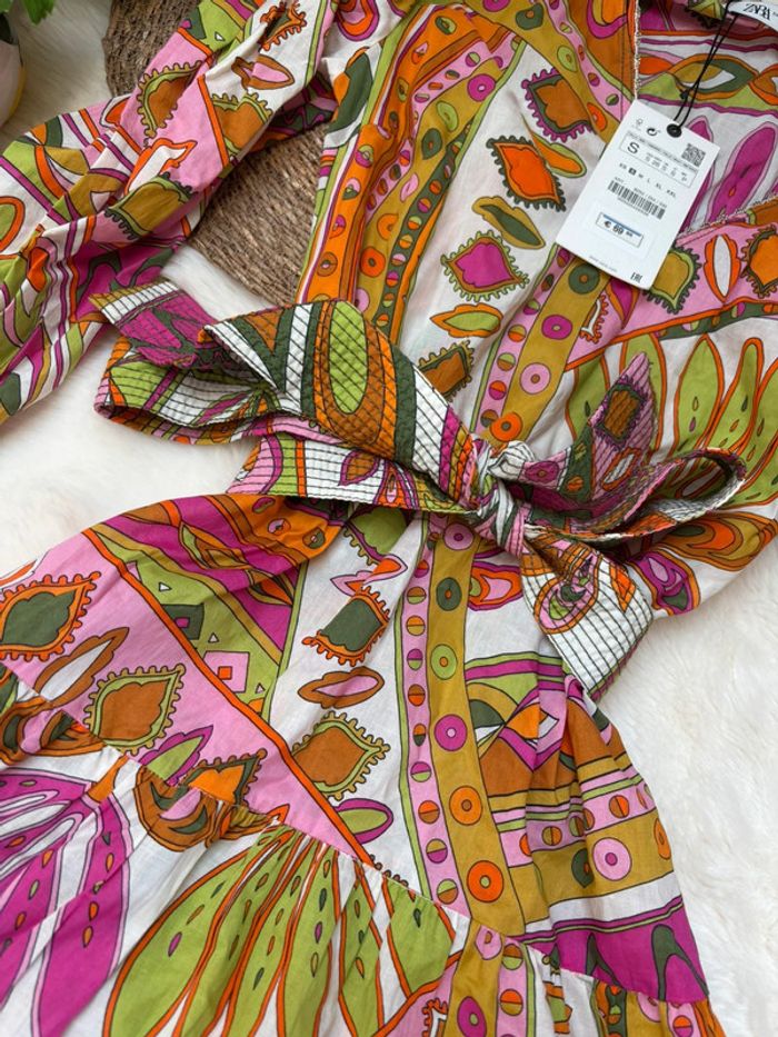 Robe longue Zara multicolore taille S - photo numéro 3