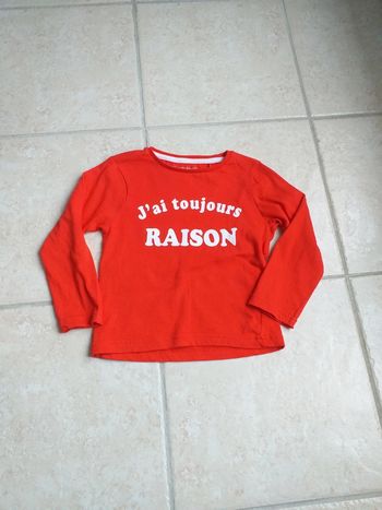 Tshirt manches longues rouge 3 ans
