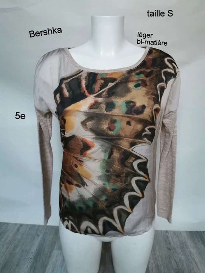 Pull mailles fine bi-matière Bershka taille S