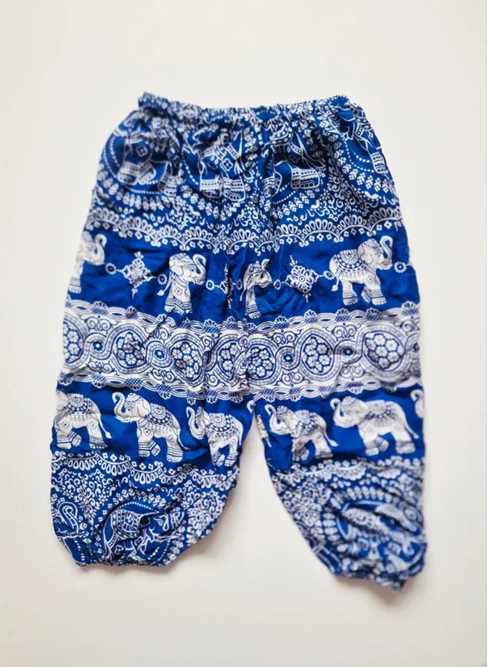 Pantalon / sarouel Thaïlandais pour enfant - Bleu - Éléphants - Neuf ! (5 ans) - photo numéro 2