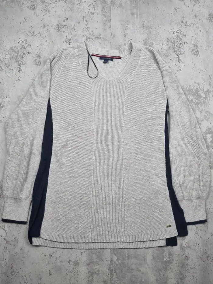 Pull tunique Tommy Hilfiger gris – Taille S Femme (mesures en photos) - photo numéro 3