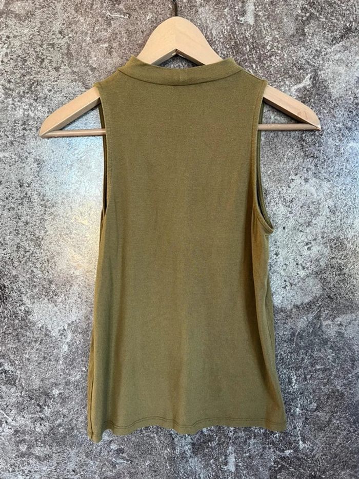 Débardeur kaki femme Pull and Bear taille XS Women tank top Canotta nera donna Schwarzes Damen - photo numéro 2