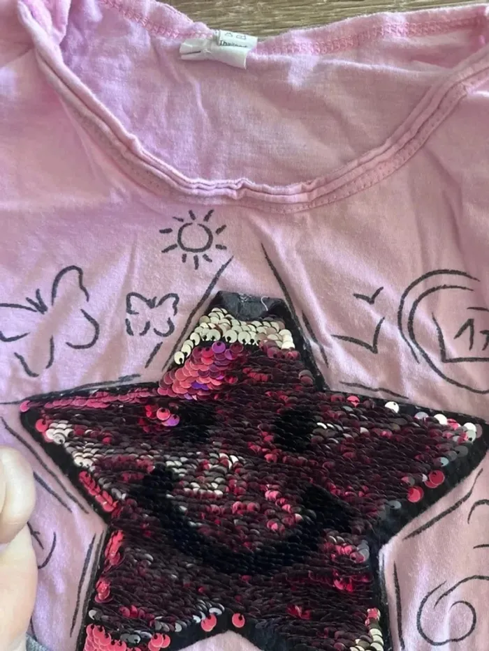 T-shirt étoile sequin 5 ans - photo numéro 8