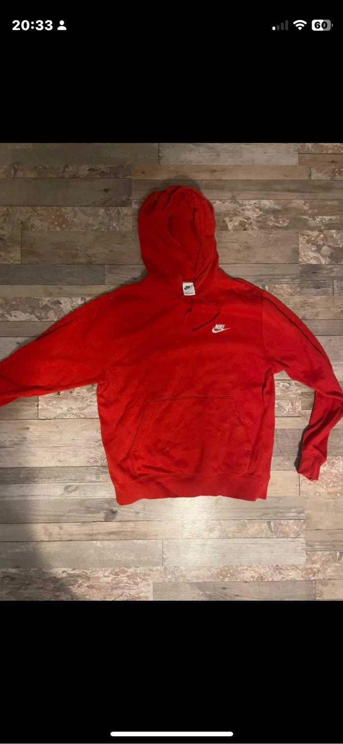Pull à capuche nike rouge