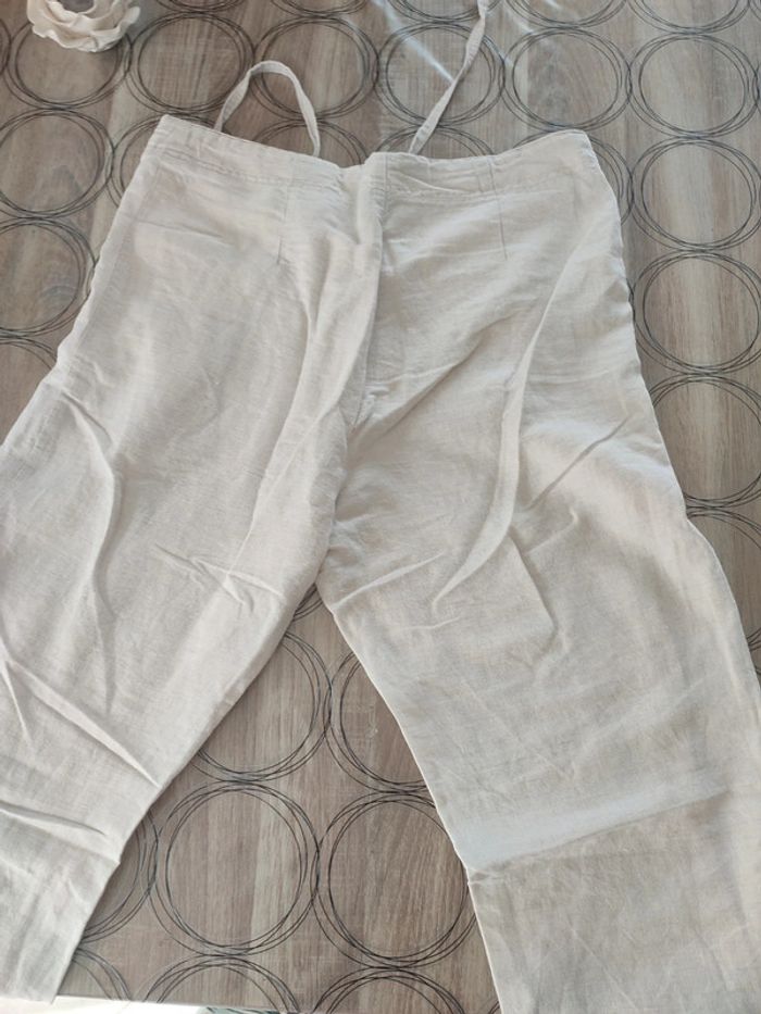 Pantacourt femme taille 40 en lin - photo numéro 4